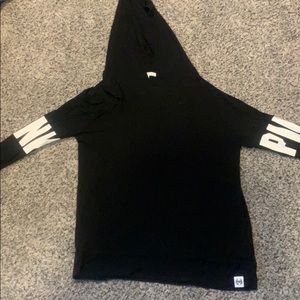 Pink hooded long sleeve top